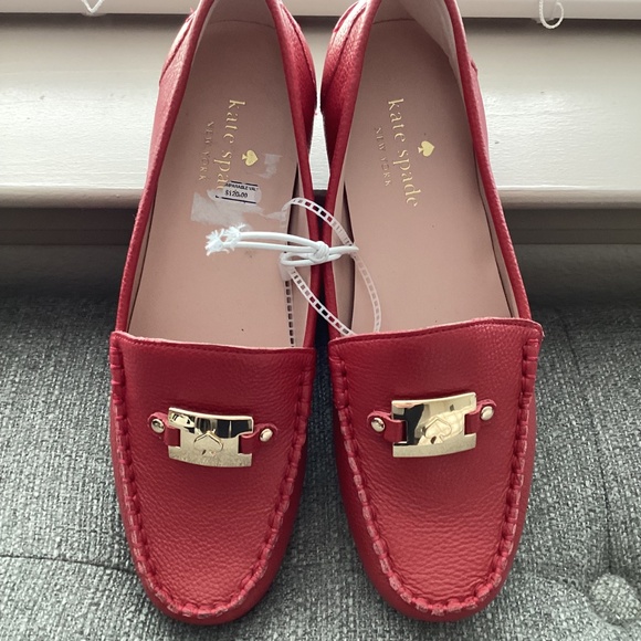 Kate Spade New York Carmen Red Leather Loafers, size 8 - Picture 7 of 10